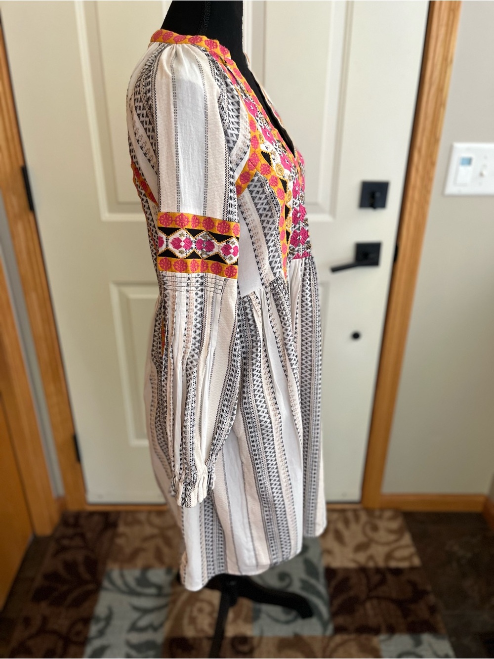 Women’s Anthropologie Lottie cotton boho peasant long sleeve mini dress. XS - Picture 2 of 14